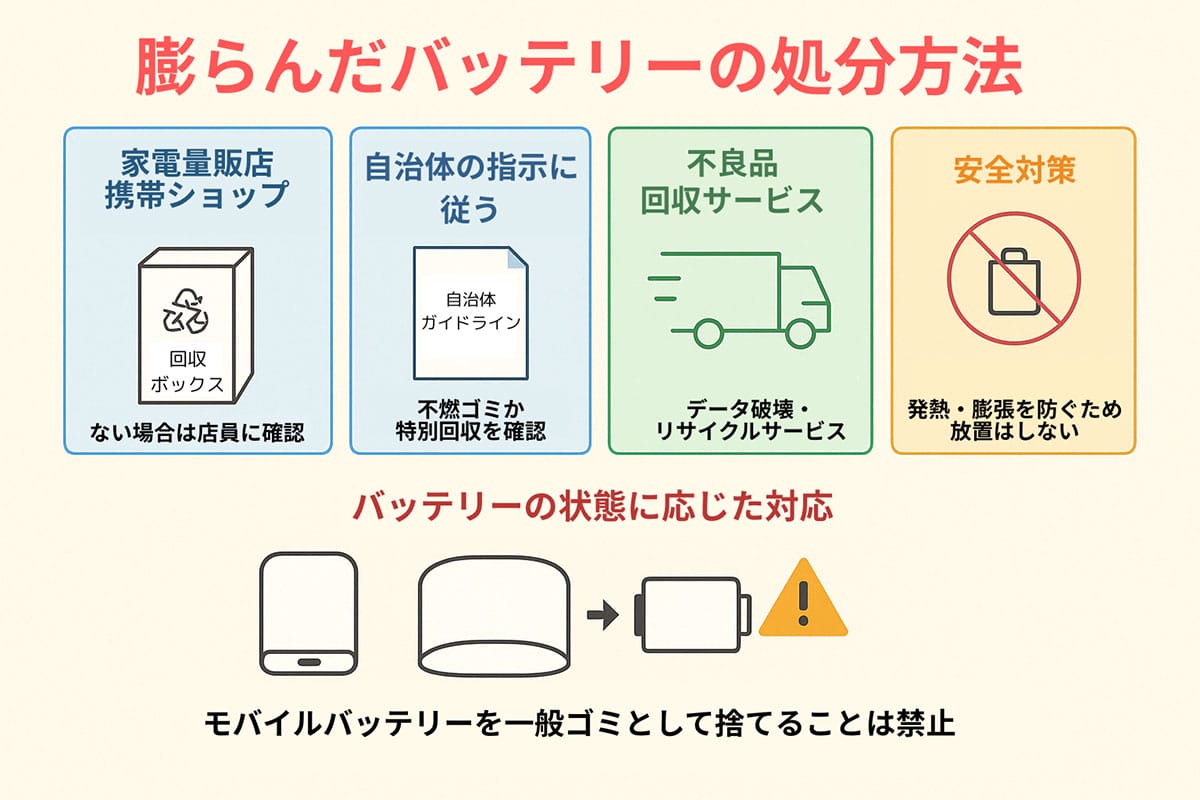 膨張バッテリーが回収拒否される理由と2026年最新の処分ルート