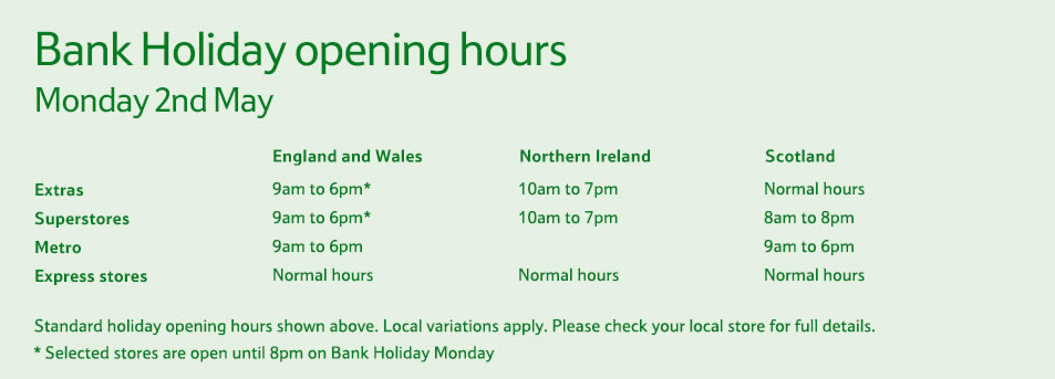 What Time Do Shops Open Bank Holiday Monday