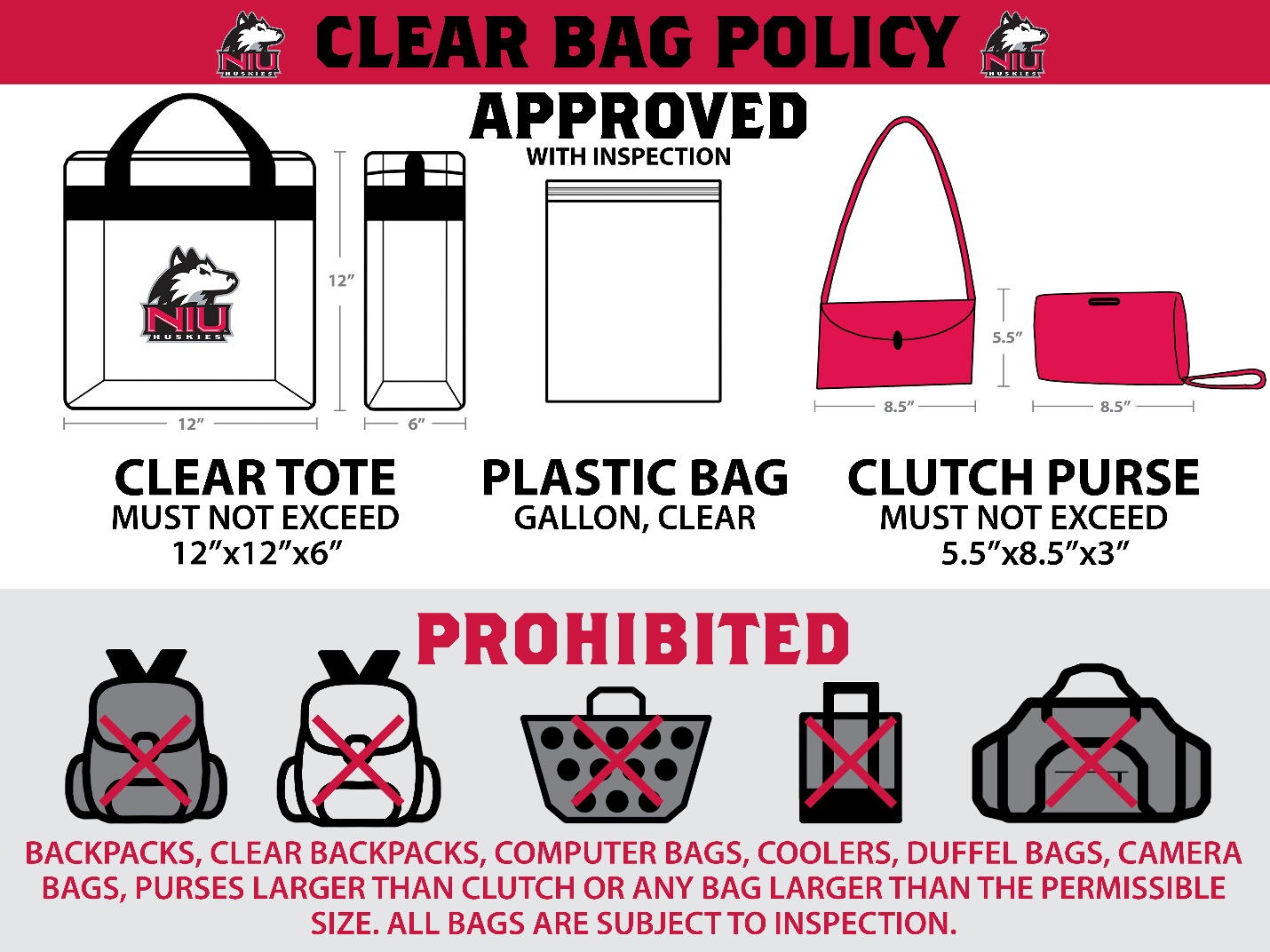 Husky Stadium Bag Policy 2018