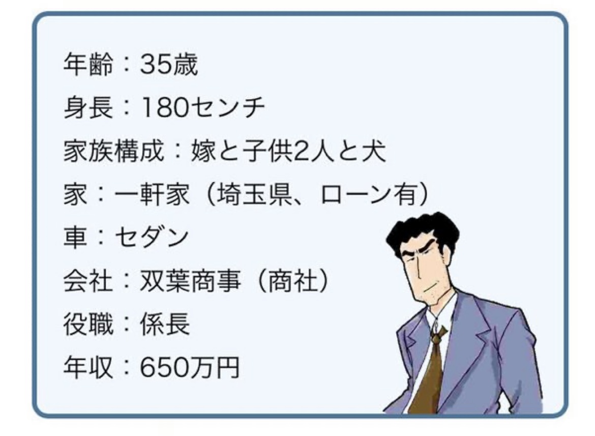 野原ひろしは超ハイスペック？年収・身長など驚きの公式設定を徹底検証