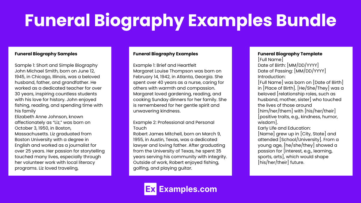 Sample Biography of a Dead Person