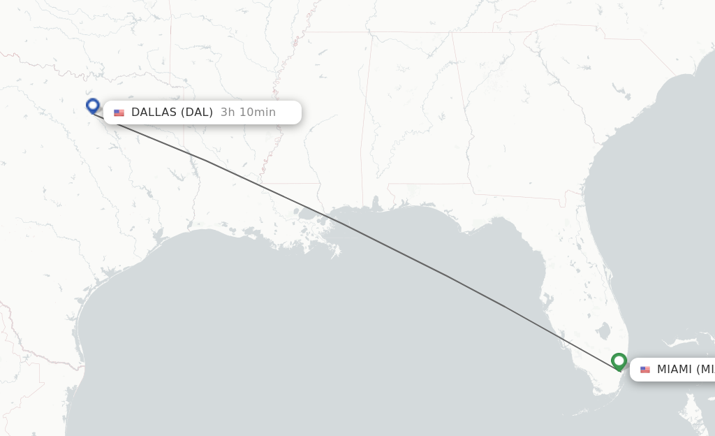 Miami to Dallas Distance