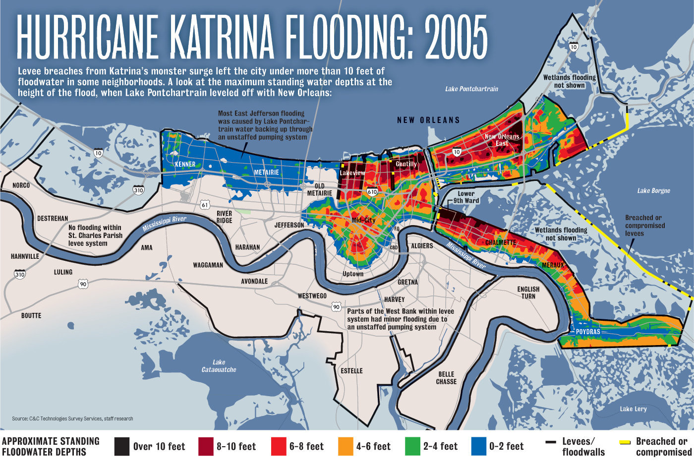Flooding in New Orleans Map