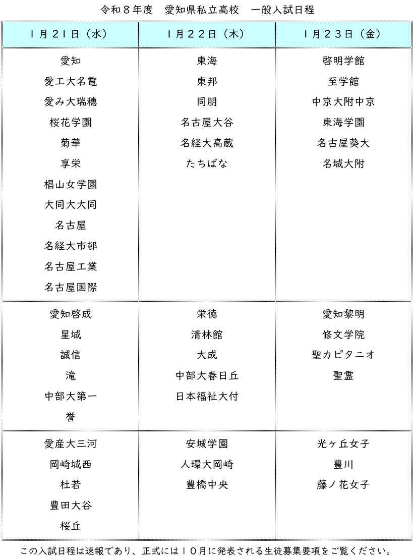 2026年愛知県私立高校入試日程まとめ！推薦・一般の併願戦略と注意点