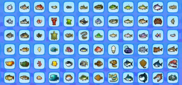 All the Fish in Animal Crossing New Leaf