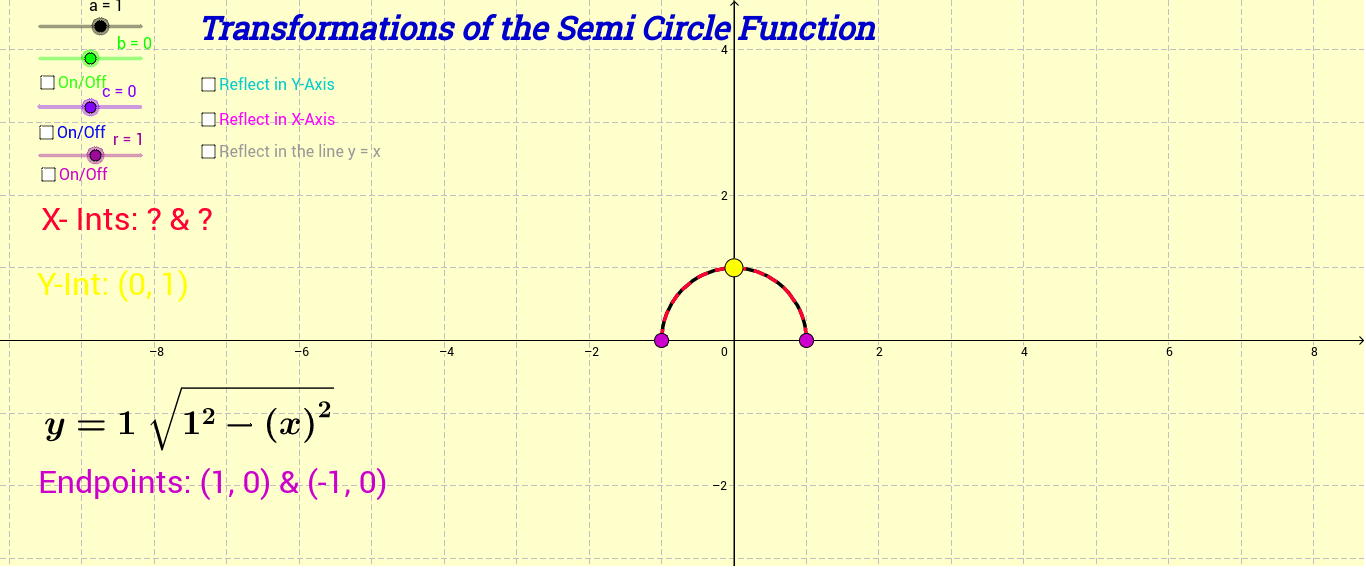 Function for a Semicircle