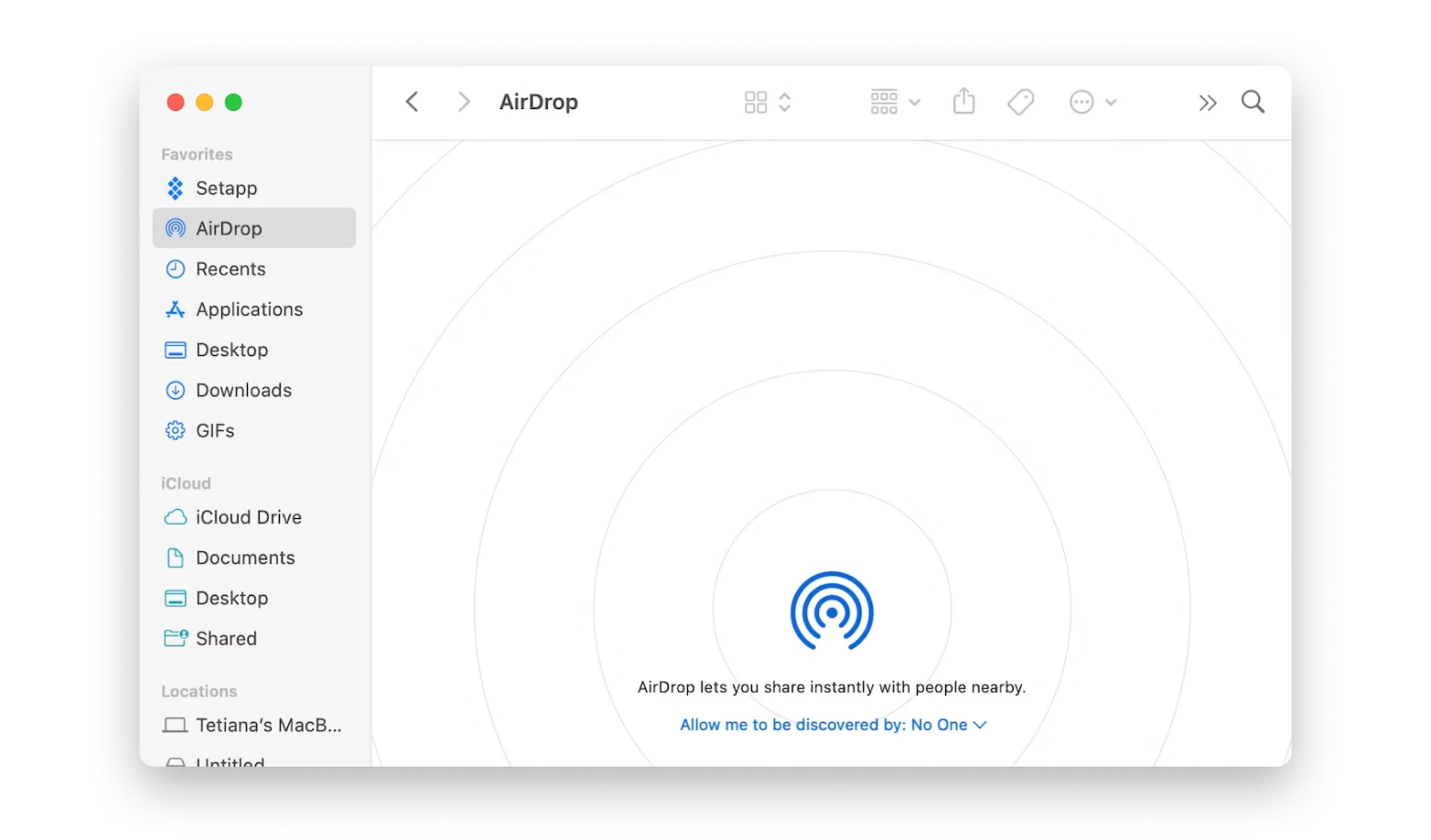 Activate Airdrop on Mac