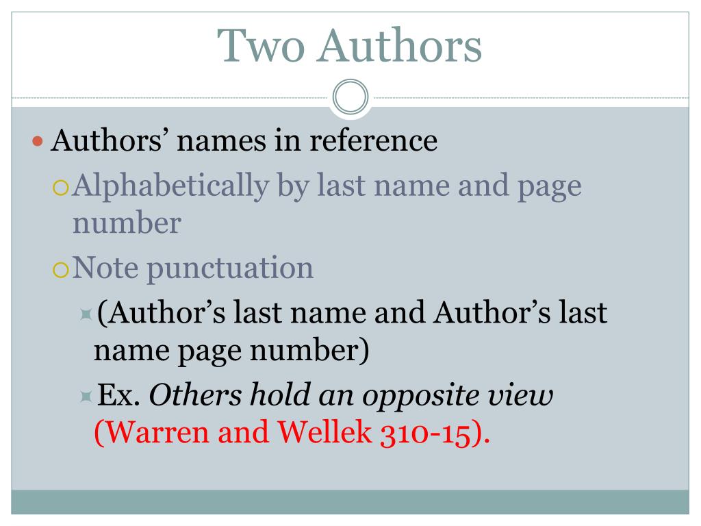 How Do You Cite Two Authors in Mla Format